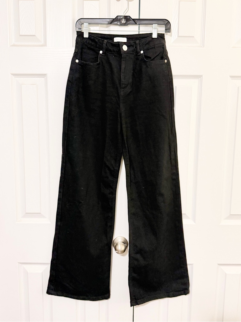 Gianni Bini Black Wide-Leg High-Rise Jeans